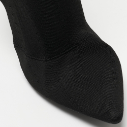 Yeezy Season 6 Black Stretch Fabric Ankle Booties Size 38.5