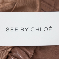 Pre Owned See by Chloe Brown Leather High Waisted Pants L