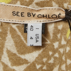 مملوكة مسبقًا See by Chloe Yellow/Tan Printed Cotton Mini Dress S