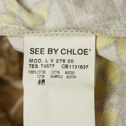 مملوكة مسبقًا See by Chloe Yellow/Tan Printed Cotton Mini Dress S