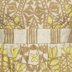 مملوكة مسبقًا See by Chloe Yellow/Tan Printed Cotton Mini Dress S