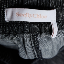 See by Chloe Black Denim Wide Leg Trousers M