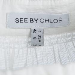 Pre Owned توب سي باي كلوي تريكو قطن أبيض M