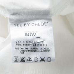 Pre Owned توب سي باي كلوي تريكو قطن أبيض M