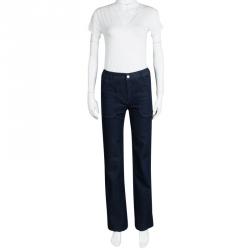See by Chloe Indigo Dark Wash Denim Embroidered High Waist Boot Cut Jeans S