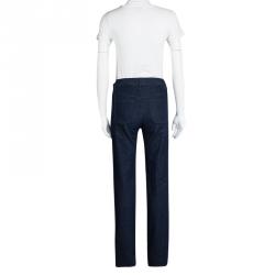 See by Chloe Indigo Dark Wash Denim Embroidered High Waist Boot Cut Jeans S