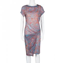Pre Owned See by Chloe Multicolor Printed Modal Jersey Draped Dress L