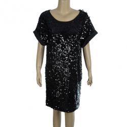 Pre Owned See by Chloe Black Sequin Dress S