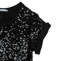 Pre Owned See by Chloe Black Sequin Dress S