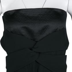 Pre Owned See By Chloe Black Twist Front Detail Strapless Dress M