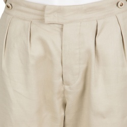 See by Chloe Beige Cotton Linen Tapered Pants M