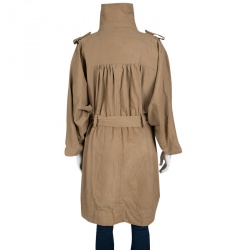 Pre Owned See by Chloe Khaki Cotton Jersey Lined Buttoned Oversized Cape Jacket S