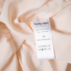 Pre Owned بلوزة سي باي كلوي حرير وردي فاتح شفاف طبقات L