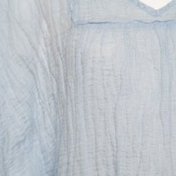 Pre Owned توب سي باي كلوي قطن أزرق وأبي ض مكشكش S