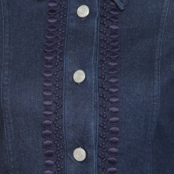 Pre Owned See By Chloe Indigo Lace Detail Dark Wash Denim Jumpsuit S