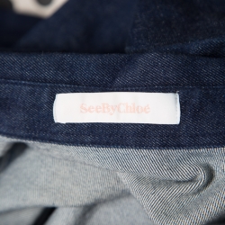 Pre Owned See By Chloe Indigo Lace Detail Dark Wash Denim Jumpsuit S