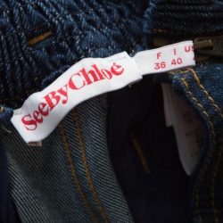 Pre Owned See by Chloe Indigo Dark Wash Denim High Waist Half Culottes S