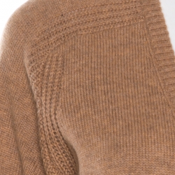 Paul and Joe Camel Brown Cashmere Rib Knit Button Front Cardigan S