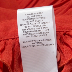 Pre Owned فستان سي باي كلوي أحمر أيرثي مكشكش طبقات أكمام طويلة M