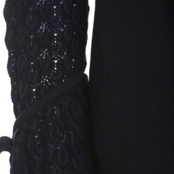 Pre Owned توب سي باي كلوي تريكو أسود أكمام كروشيه واسعة L