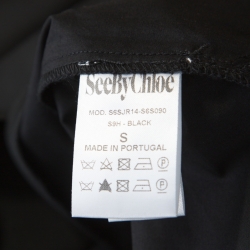 Pre Owned See by Chloe Black Cotton Scallop Hem Dress S