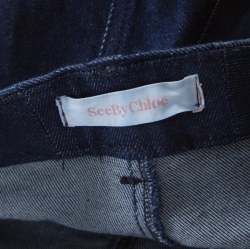 See by Chloe Blue Dark Wash Denim Lace Pocket Trim Flared Jeans S