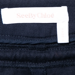 Pre Owned See by Chloe Navy Blue Straight Leg Cargo Pants M