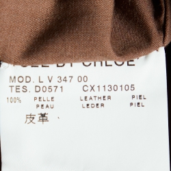 Pre Owned See by Chloe Brown Leather Sleeveless Mini Dress M