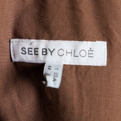 Pre Owned See by Chloe Brown Leather Sleeveless Mini Dress M