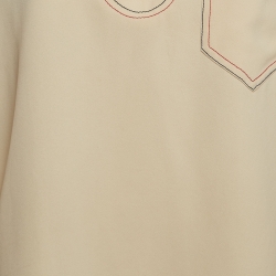 Pre Owned See by Chloe Beige Crepe Contrast Stitch Detail Blouse M