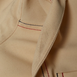 Pre Owned See by Chloe Beige Crepe Contrast Stitch Detail Blouse M