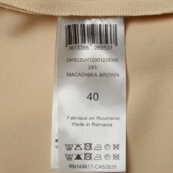 Pre Owned See by Chloe Beige Crepe Contrast Stitch Detail Blouse M