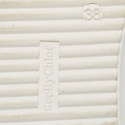 Pre Owned See by Chloe White Leather Low Top Sneakers Size 38