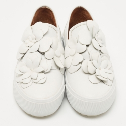 Pre Owned See by Chloe White Leather Low Top Sneakers Size 38