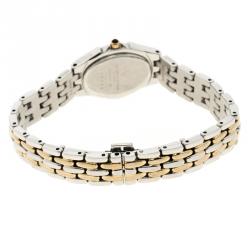 Pre Owned Seiko Mother of Pearl Two Tone Stainless Steel Women's Wristwatch 20 mm