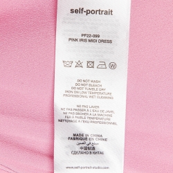 Pre Owned Self-Portrait Pink Crepe Pleated Iris Midi Dress M