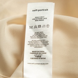 Pre Owned فستان ميني سيلف بورتريه دانتيل كريمي بحزام مقاس صغير - سمول