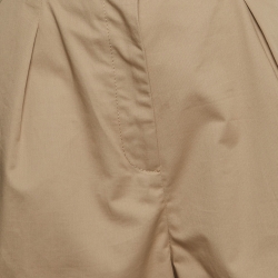 Pre Owned Self-Portrait Beige Schiffli Cotton Belted Shorts M