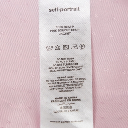 Pre Owned Self-Portrait Pink Bouclé Crop Jacket M