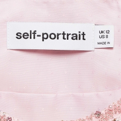 Pre Owned Self-Portrait Pink Bouclé Crop Jacket M