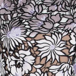 Pre Owned Self-Portrait Colorblock Lilac Floral Lace Sleeveless Jumpsuit S