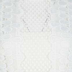 Pre Owned Self Portrait White Sculptured Tear Drop Peplum Dress M