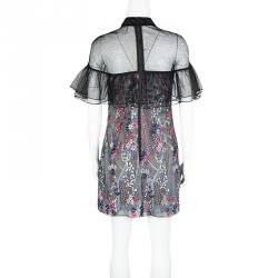 Pre Owned فستان ميني سيلف بورتريه تطريز مورد متعدد الألوان  S