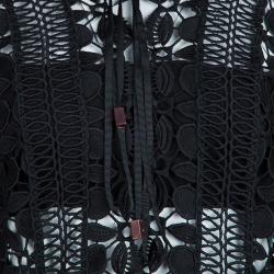 Pre Owned Self Portrait Black Guipure Lace Eliza Jumpsuit M