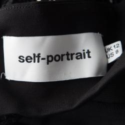 Pre Owned Self Portrait Black Guipure Lace Eliza Jumpsuit M