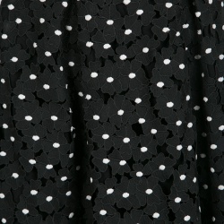 Pre Owned Self Portrait Monochrome Polka Daisy Guipure Lace Midi Skirt S