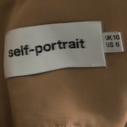 Pre Owned Self Portrait Burgundy Embroidered Lace Column Midi Dress M