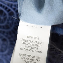 مملوكة مسبقًا فستان ميدي سيلف بورتريه دافن دانتيل جيبير أزرق تير دروب مكشكش M