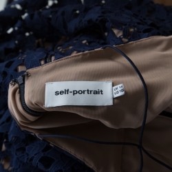 مملوكة مسبقًا فستان ميدي سيلف بورتريه أزاليا دانتيل جيبير أحمر مورد بحمالات رفيعة M