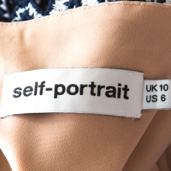 مملوكة مسبقًا Self Portrait Monochrome Sweetheart Lace Long Sleeve Maxi Dress M